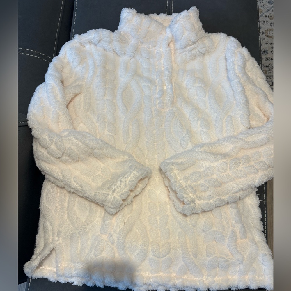 32 Degrees Women's Cable Sherpa Pullover - Cream - Picture 2 of 2